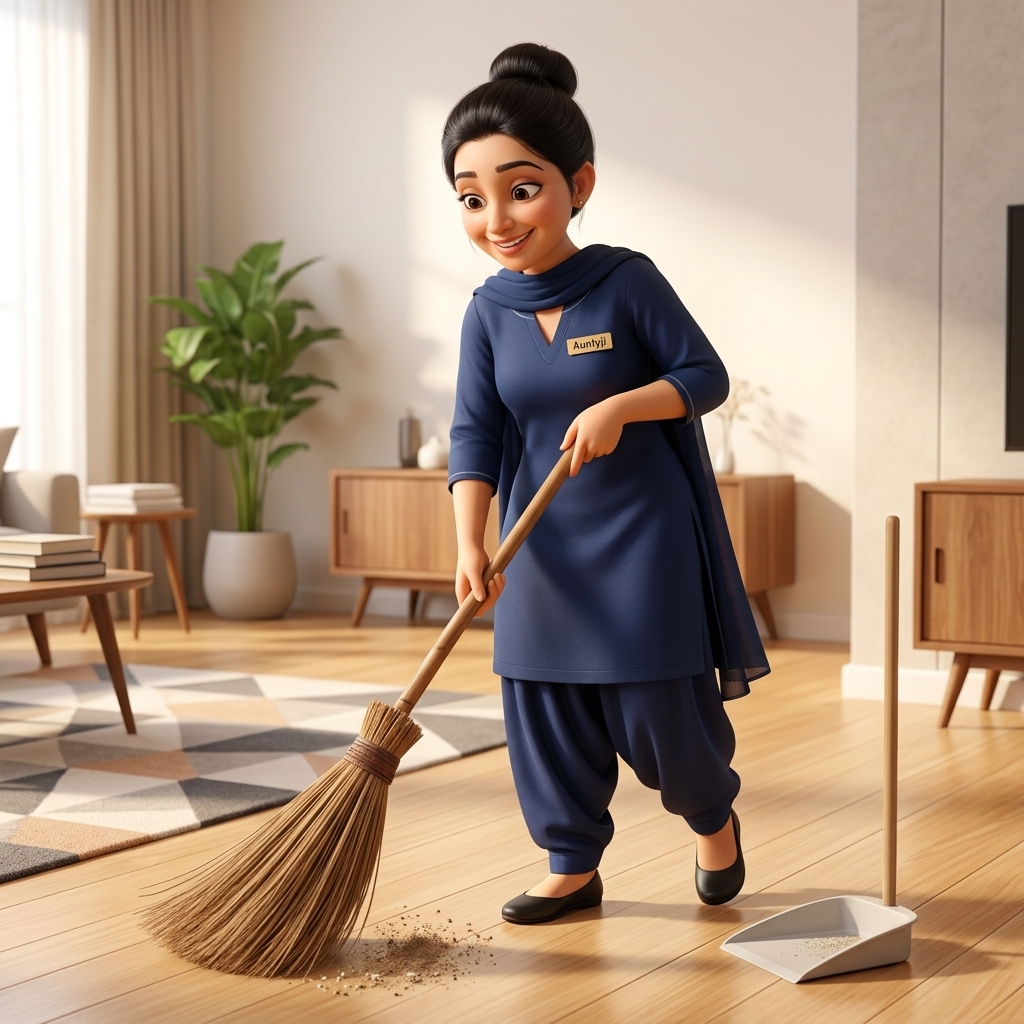 Jhaadu & Pochha 3D Illustration